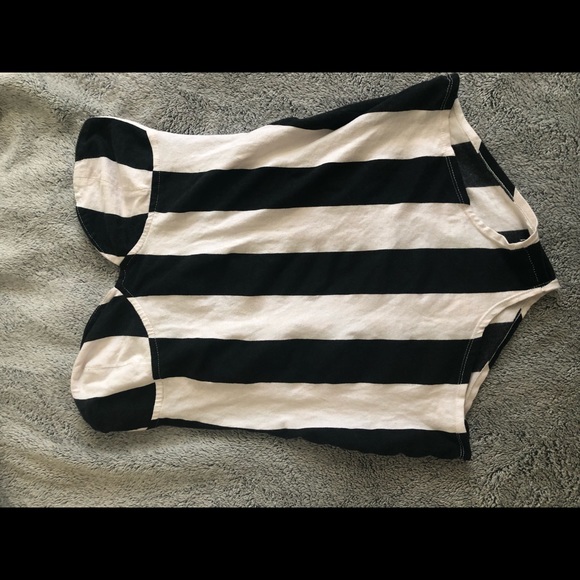 Motel Rocks Tops - Striped Motel Rocks Strapless Bodysuit